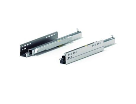 450mm Par de corrediças de gaveta Quadro almofadadas com extensão total, fecho suave, libertação de clipes e ajustes 3D