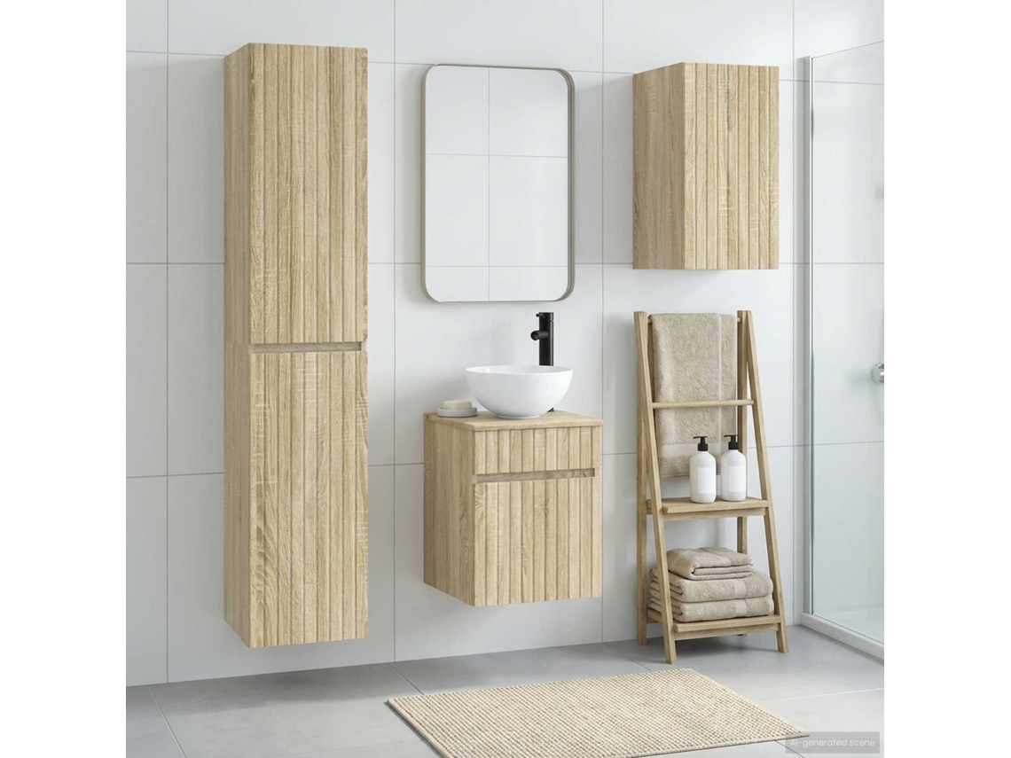Vidaxl Conjunto De Móveis Para Banheiro 3 Unid. Carvalho Sonoma