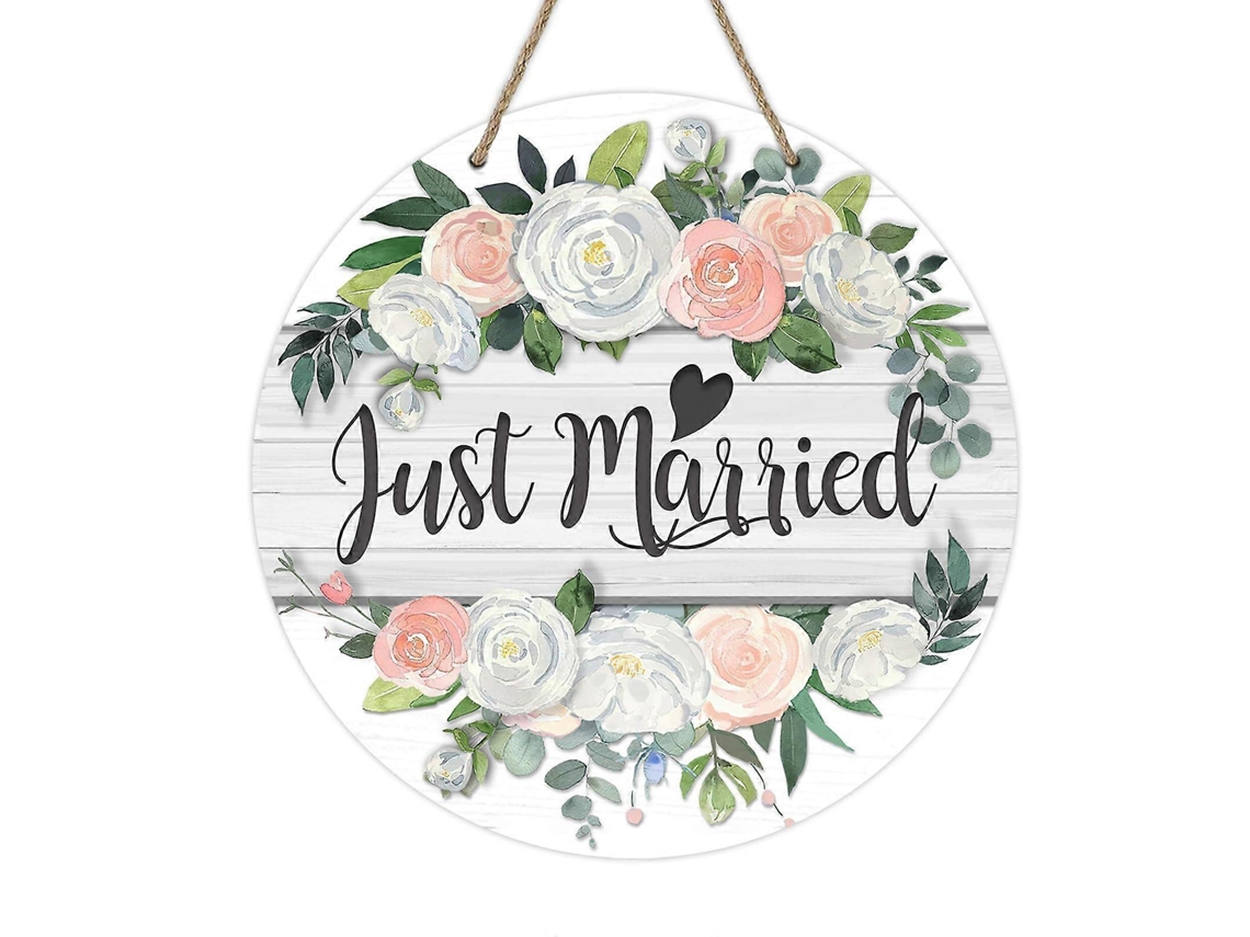 Placa De Madeira Com Motivos Florais Para A Porta Da Frente, Perfeita Para Decorar Sua Varanda Externa Na Sua Despedida De Solteira. PENGDSJE