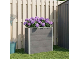 Vidaxl Canteiro De Jardim Elevado Cinzento 75 X 30 X 82 Cm