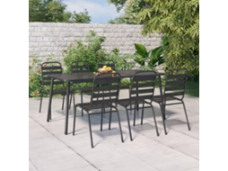 Pcs Conjunto De Jantar Para Jardim Aço Antracite Dkd Home Decor
