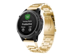 Pulseira Garmin Fenix 5s De 20 Mm, Aço Inoxidável Com Três Esferas, Dourada, Acabamento Moderno