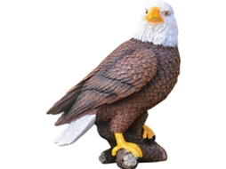 Estatueta Decorativa Águia Resina Marrom Design Criativo Robusto Adequada Decoração Interna Externa GOKOCO