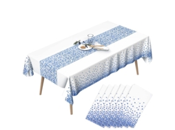 2026 mantel Retangular Azul Impermeável para Festa de Material Ecológico Peva 54x108 Polegadas