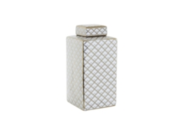 Vaso Dkd Home Decor Branco Porcelana Glam 14.5 X 14.5 X 30 Cm