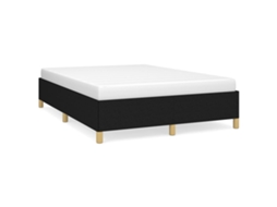 Estrutura de Cama Sem Colchão 140x190 Cm Tecido Preto MAISON EXCLUSIVE