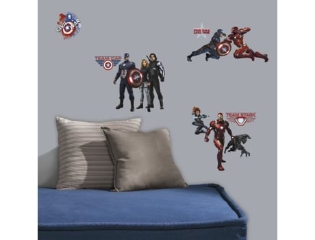 Adesivos Marvel Vingadores Guerra Civil Capitão América H45.7 X L25.4 Cm Reposicionável Room Mates