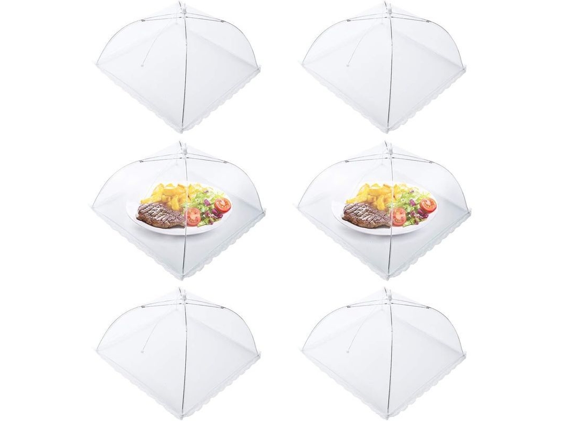 6 Peças Campana Alimentar Plegável Mosquitera Rede Para Comida Repelente De Insetos
