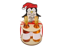 Porta garrafa de Natal com Pinguim Mini Garrafeira LAXISCREED