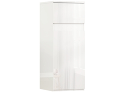 Armário de banheiro de parede com gaveta porta brilhante e prateleira de vidro ajustável branco S/MARCA