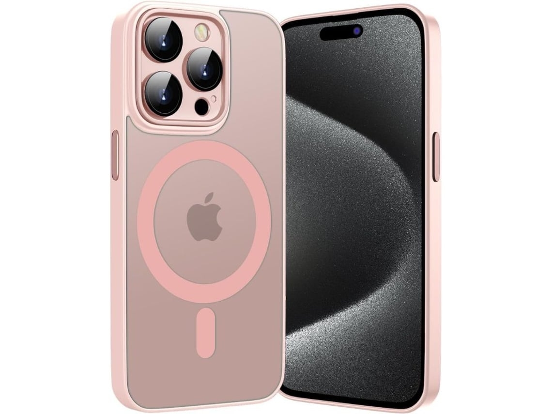 Capa Semitransparente Magsafe para iPhone 14 pro max VEANXIN Rosa