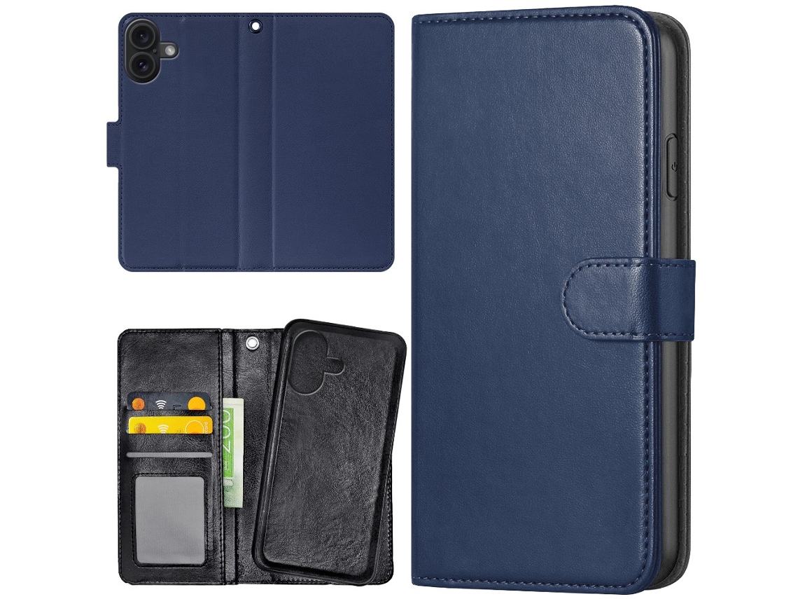 Capa Carteira Para Iphone 17 - Azul Escuro