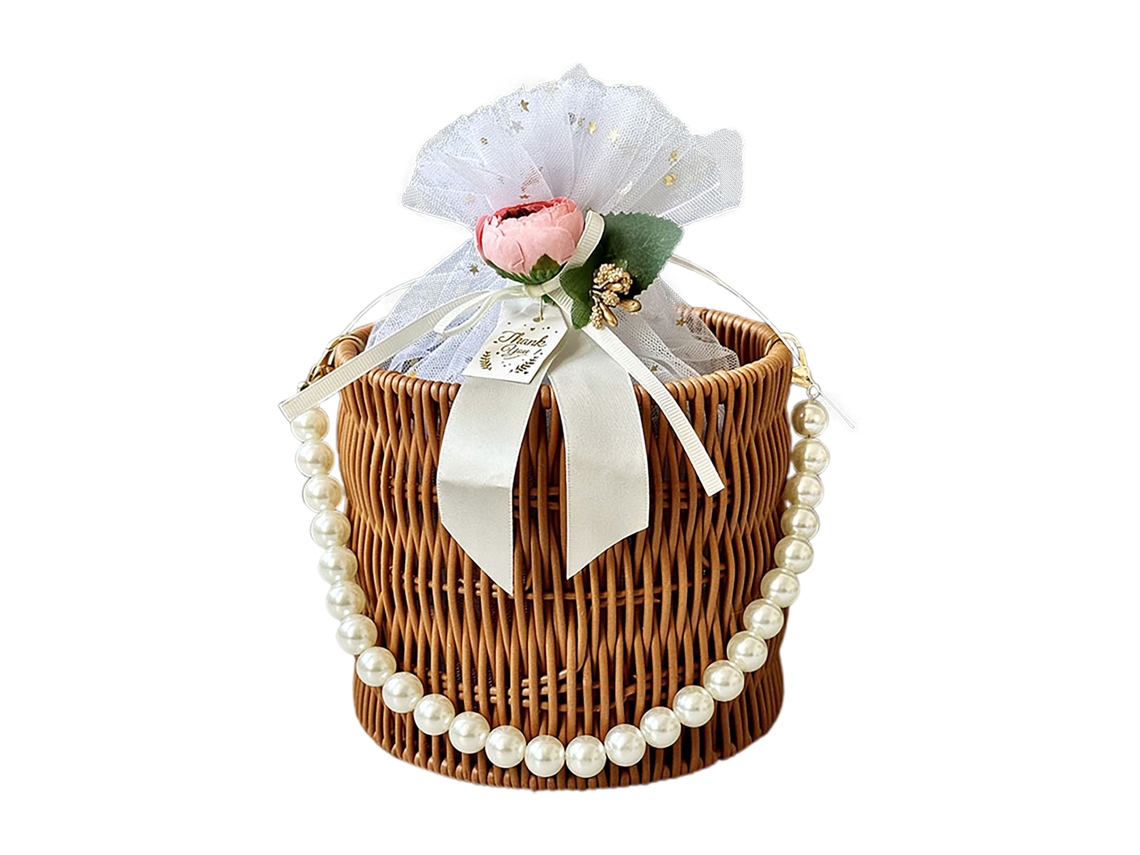 Cesto de rattan decorativo para presentes, estilo trançado Franceu LAXISCREED