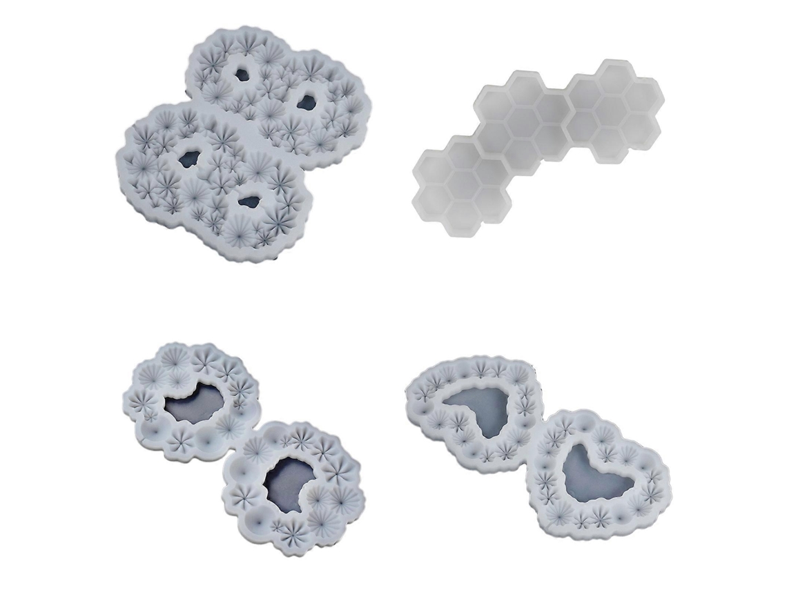 Molde De Silicone Flexível 3d Em Formato De Guirlanda E Favo De Mel, Próprio Para Alimentos, Para Argila, Resina, Cerâmica, Doces, Fondant, Chocolate
