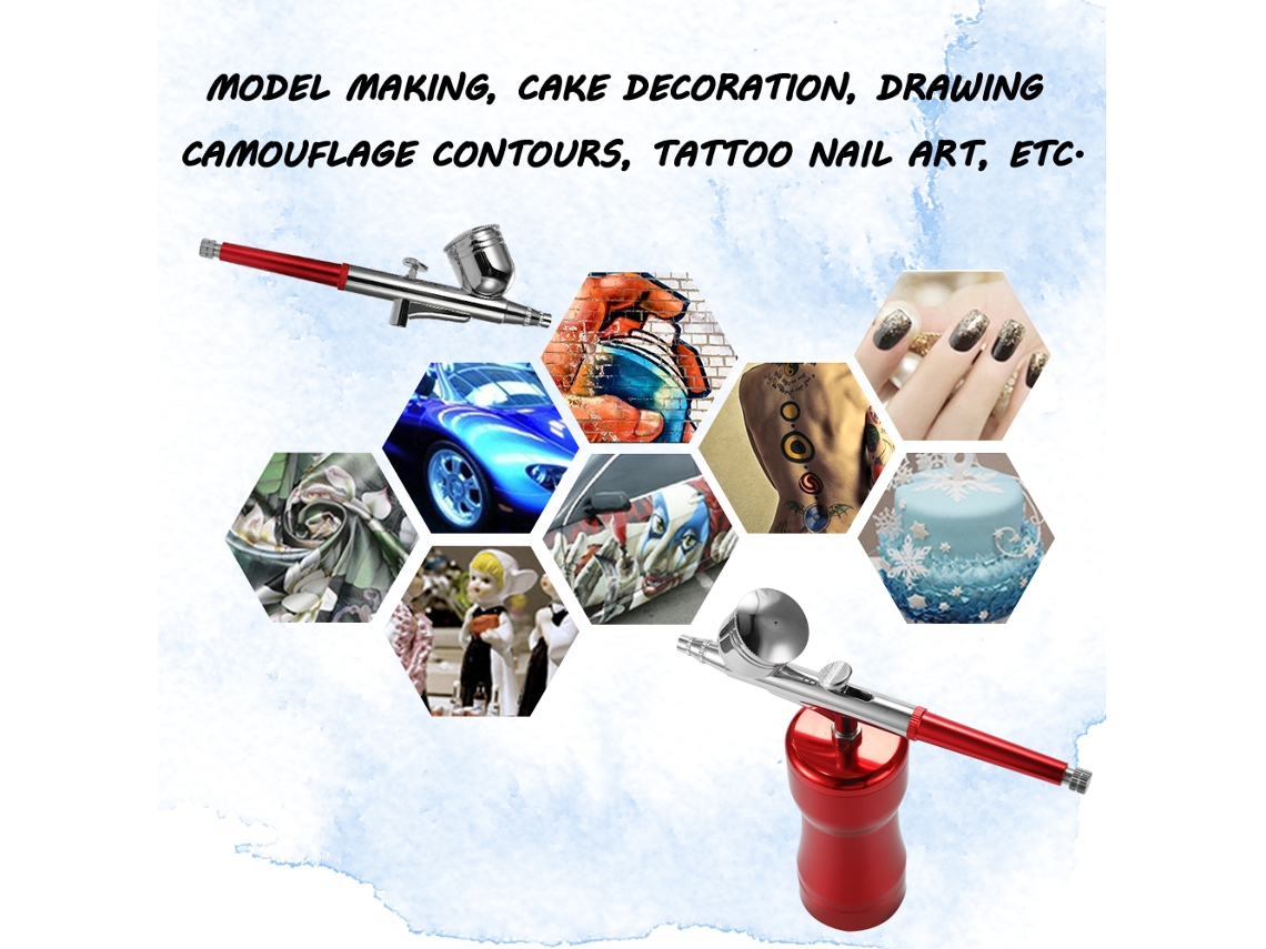 Laxiscreed Aerógrafo Portátil Com Compressor Para Pintura Artística E Decorações De Bolos