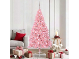 Vidaxl Árvore De Natal Artificial Pré-iluminada Rosa 180 Cm Pvc