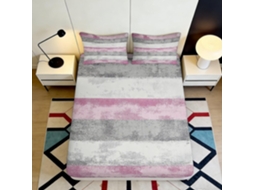 Conjunto de Cama Listrada Microfibra com Estampa 3d 200x25cm S/MARCA