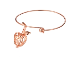 Pulseira Difusora De Aroma Com Pingente Fruta Ouro Rosê
