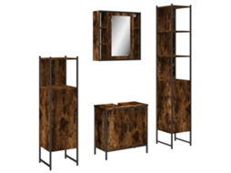 Bathroom Cabinet Set, Bathroom Cabinet Sets Vidaxl Marrom Madeira Processada (n/a)