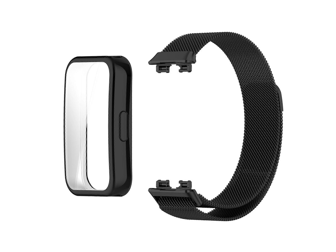 Capa Protetora De Tpu Com Cobertura Total, Pulseira De Metal Magnética Milanesa Para Huawei Band 10 / 9 / 8