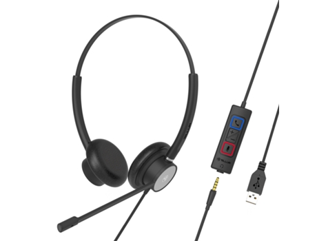 Auscultadores Tellur Voice 420 para Call Center com Fio Binaural Usb Jack 3 5 Mm Preto