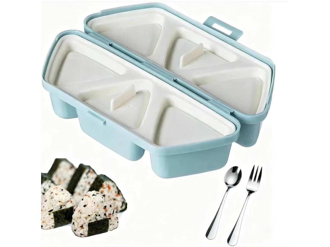 Molde Arroz 6 Em 1 – Molde Sushi – Forma Bolas Arroz – Utensílio Cozinha – Pp – Azul