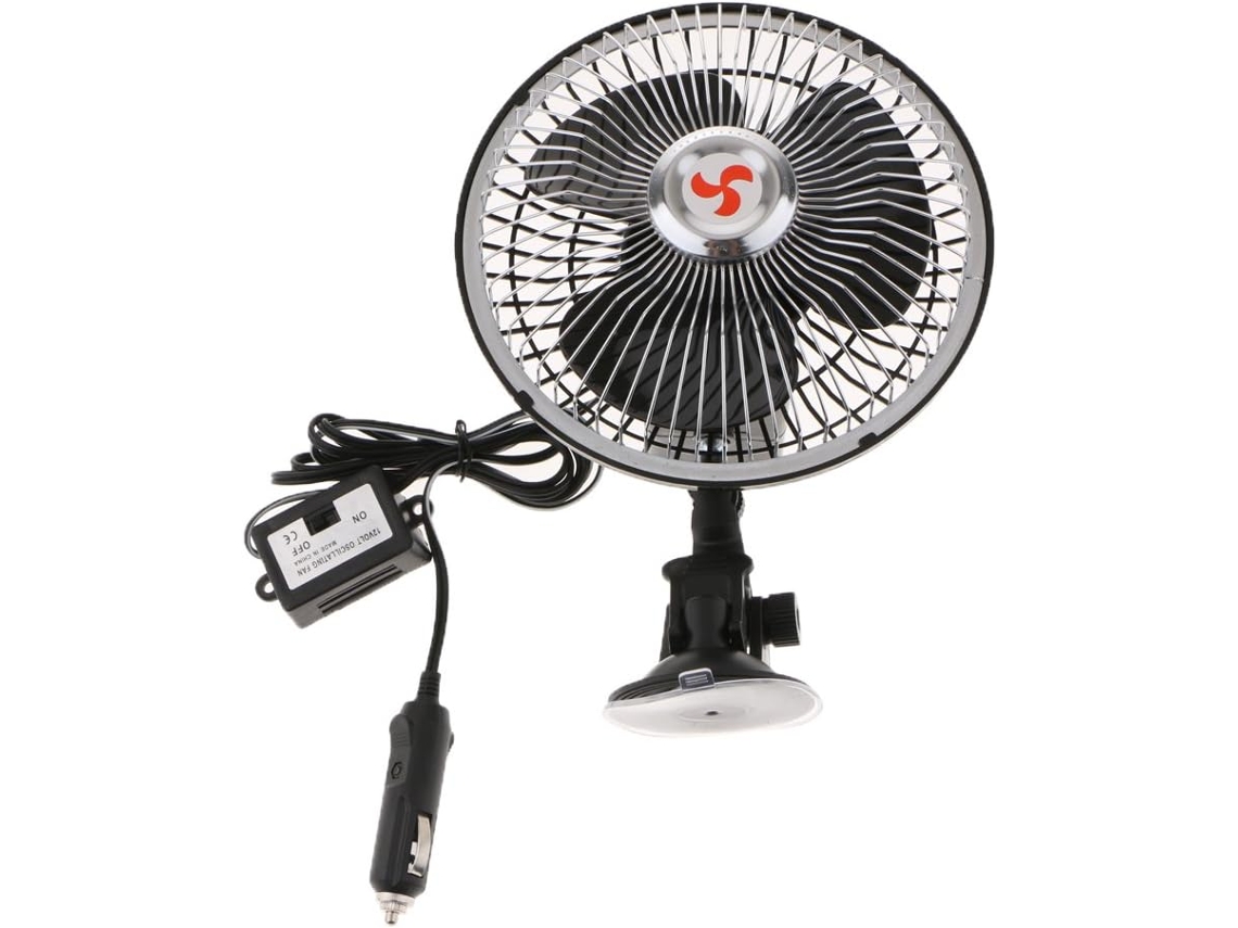 Ventilador Elétrico De 12v Com Ventosa Para Brisa Carro 6 Polegadas