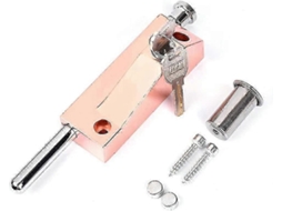 Fechadura Universal para Porta de Garagem com 2 Chaves Uso Interno e Externo Ouro Rosa TAISHENGDA