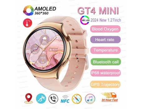 Smartwatch Timovo® Relógio Inteligente Feminino Rastreador Gps 1.27 Polegadas Tela Amoled Chamada Bluetooth À Prova D Água Pink