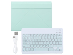 Conjunto De Proteção Para Tablet (teclado Sem Fio Bluetooth Com Suporte Ultra-fino) Verde Menta