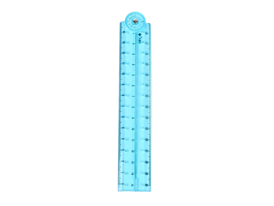 Régua dobrável transparente para desenho ou esboço matemático, compressão de 0 a 30 cm, ferramenta de medição portátil