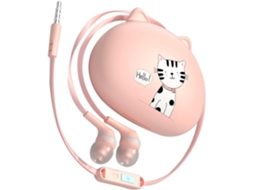 Fones De Ouvido Com Fio E Huawei, Na Cor Rosa. Cabo Para Móveis
