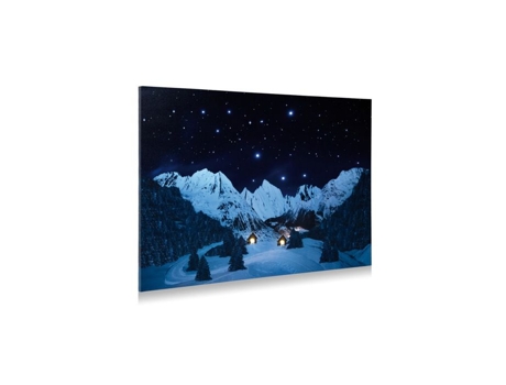 Fundo Meu Vila Paisagem De Montanha Estrelada 76 X 56 Cm Multicores Led My Village