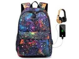 Mochila Impermeável Estrela do Céu com Porta Usb Presente