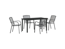 Conjunto 5 De Jantar De Jardim Vidaxl Aço Antracite