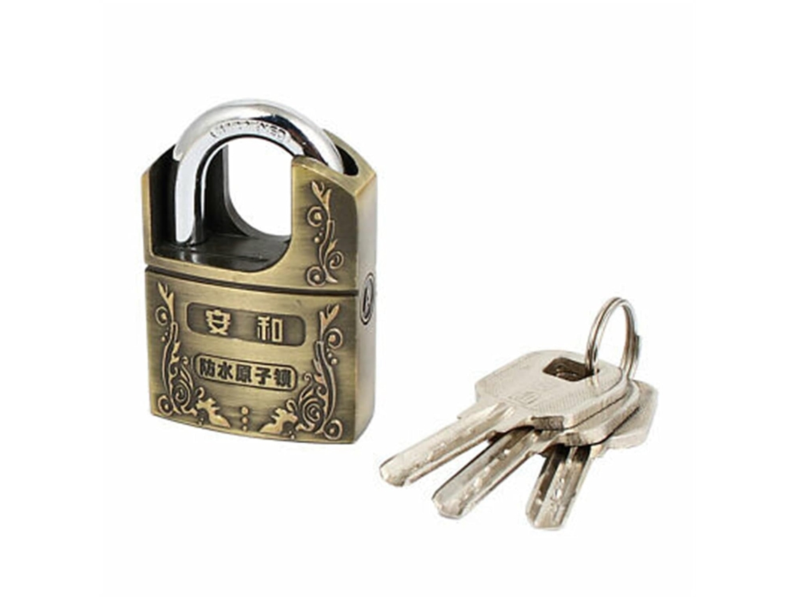 Cadeado De Segurança Com Haste Reforçada E Fechada Para Porta Garagem Quarto, 40mm De Largura, 3 Chaves, 1 Conjunto