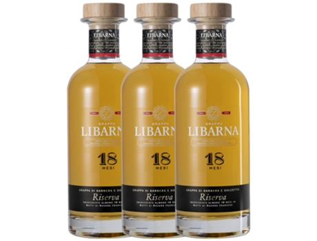 Aguardente LIBARNA Grappa Libarna 18 Mesi Riserva (0.7 L - 3 unidades)