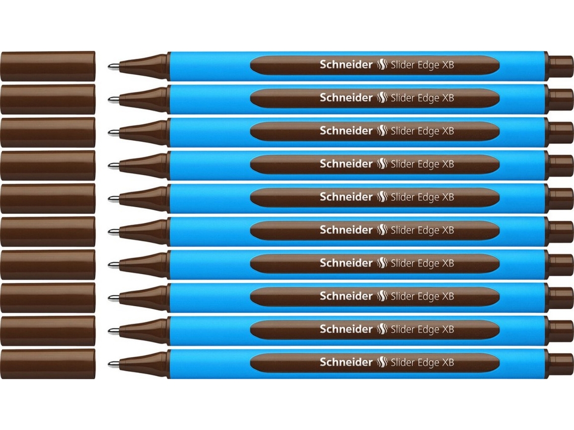 Caneta esferográfica Schneider - Slider Edge - XB - Castanho - Embalagem de 10