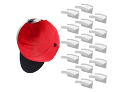 Ganchos Autoadhesivos Para Sombreros Com Design Minimalista Sem Furar, Resistentes E Multifuncionais Para Parede 16 Peças Branco