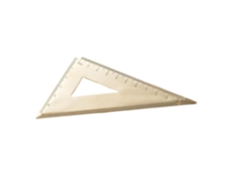 Régua Triangular Vintage Com Transferidor, Ferramenta De Medição De
