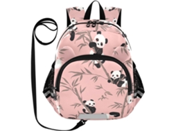Mochila Fofa Com Orelhas Guia Para Meninas, Anti-perda Faixa Refletora, Estampa Panda, Bambu E Pêssego,