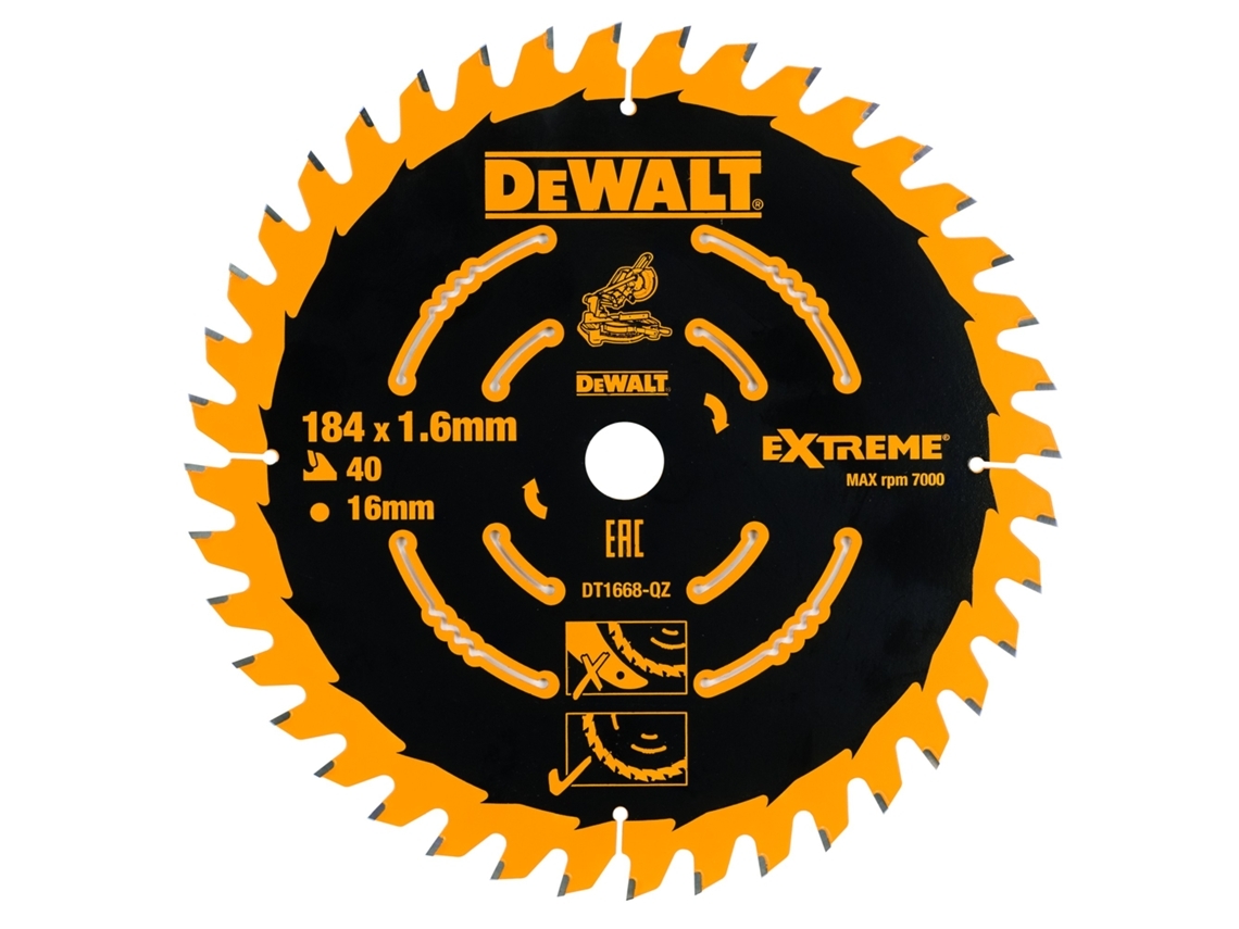 DEWALT Dt1668-Qz - Lâmina Para Serra Circular Estacionária 184 X 16 X 40T