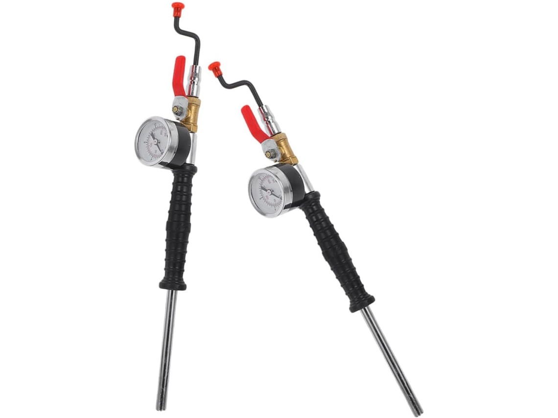 Manômetro De Pressão De Pneus De 2 Peças Com Alça Resistente E Inflador.