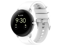 Para Google Pixel Watch: Conector De Metal + Pulseira De Silicone De Cor Sólida