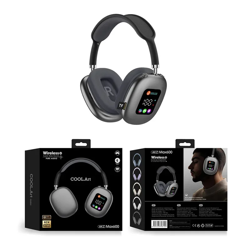 Fones De Ouvido Esportivos Sem Fio Bluetooth (pretos) Com Visor Digital De Led
