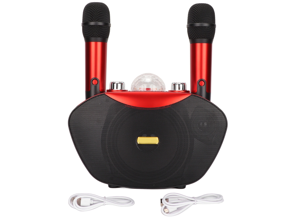 Máquina de Karaokê Portátil com 2 Microfones Sem Fio Bluetooth EOOCOO