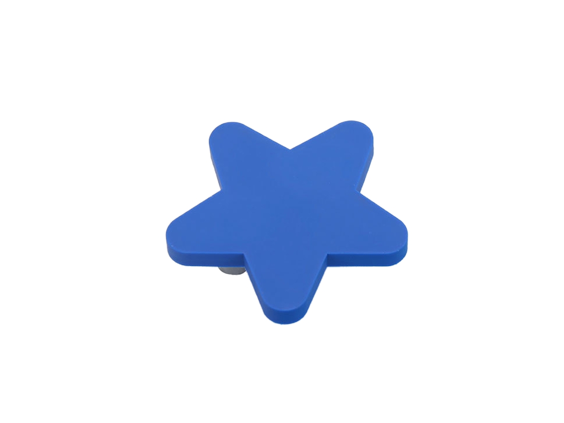 Puxador com design animado para gavetas e guarda-roupas infantis (Estilo Estrela Azul de 51 mm, Design Animado Suave)