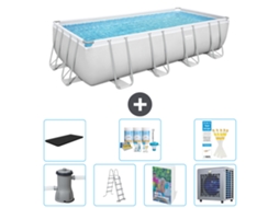 Bestway Piscina Bestway Power Steel Retangular - 488x244x122 Cm - 8-peças S612