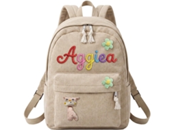 Mochila Personalizada Com Nome, Mochila Escolar Para Meninas Do Jardim De Infância (cáqui)