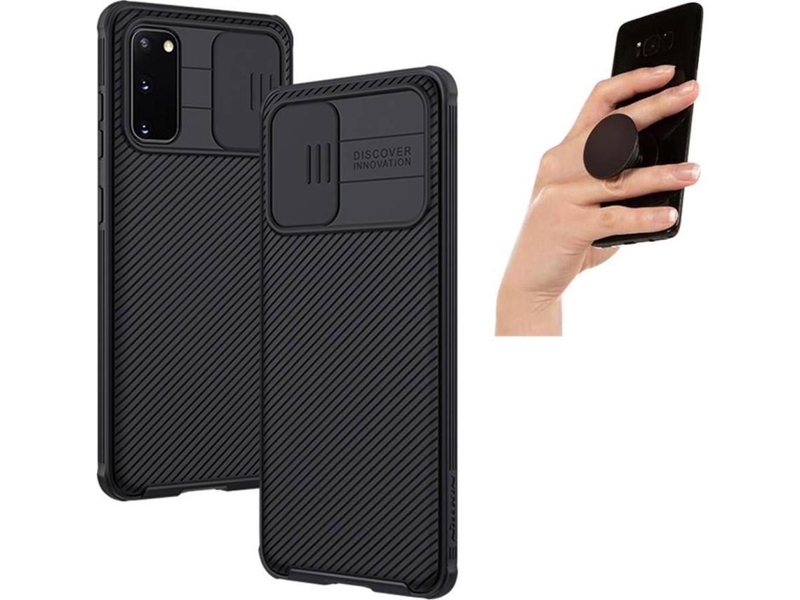 Capa e Popsocket Samsung S20 Camshield Nillkin Preto